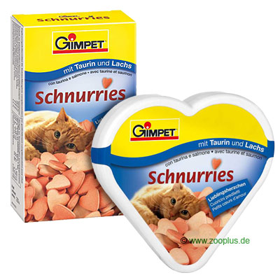 Gimpet Schnurries mit Taurin Lachs - 85 Stk. in Herzpräsentdose