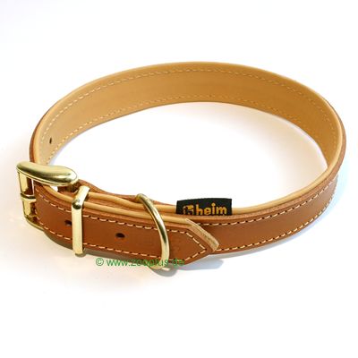 Lederhalsband Buffalo, cognac - 60 cm / 25 mm