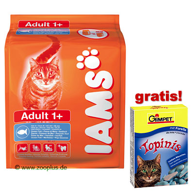Iams Seefisch 3 kg Gimpet Topinis mit Forelle gratis - Fisch sc