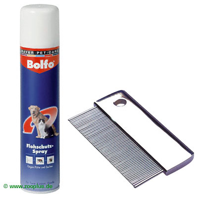 Bolfo Flohschutz-Set: Schutzpray Flohkamm - Flohschutzspray Fl