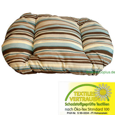 Mehr Infos zu Hundekissen schoko-gestreift - L 80 x B 65 x H 12 cm (f�r Korbgr��e 90 cm)