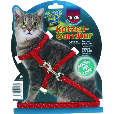 Katzengeschirr reflektierend - schwarz