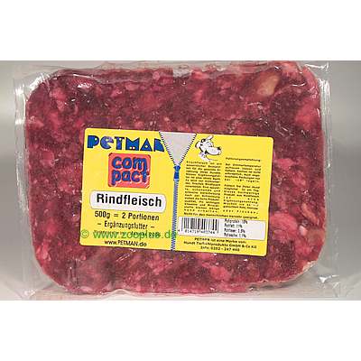 Petman Compact Frostfutter Rindfleisch natur - 22 x 500 g