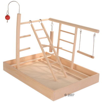 Holzspielplatz für Sittiche -