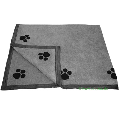 Hundedecke Pfote grau/schwarz - 100 x 150 cm
