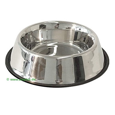 Edelstahlnapf mit Gummiring - 0,45 l