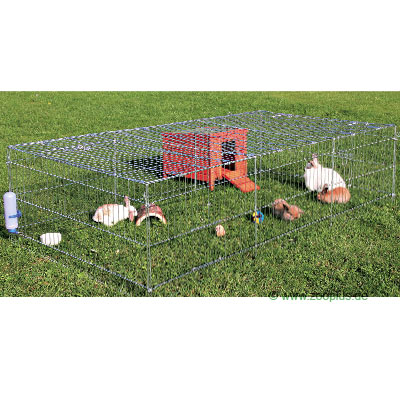 Freilaufgehege mit Gitter-Abdeckung - - 144 cm x 116 cm x 58 cm