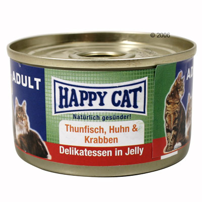 Happy Cat Adult 6 x 80 g - Huhn & Shrimps