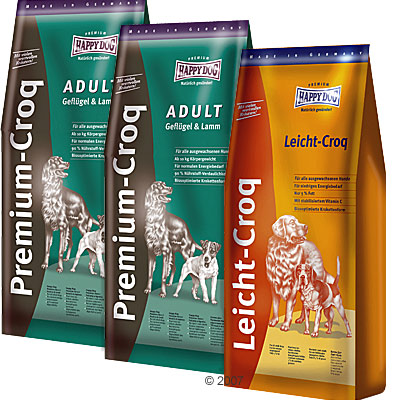 Happy Dog Premium-Croq, 3 x 5 kg im gemischten Sparpaket - 3er S