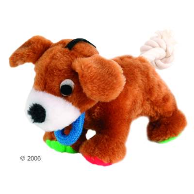 Pl�schhund mit Tau - 17 cm