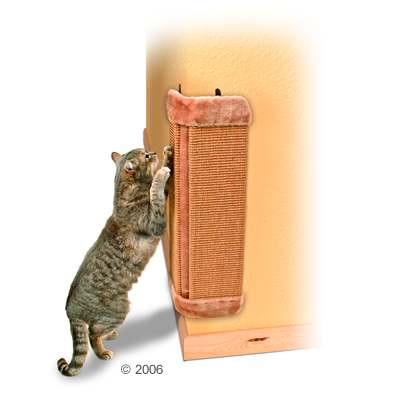 Kratzbrett für Zimmerecken mit Catnip - 60,5 x 32,5 cm; braun