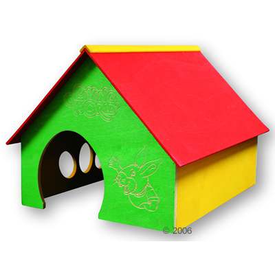 Hagen Holzhaus mit Satteldach für Kaninchen - B 43 x L 34,5 x H
