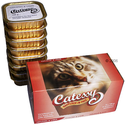 Catessy H�ppchen in Pat� 8 x 100 g - mit Kalb & Gefl�gel