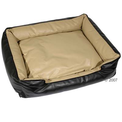 Hygienische Hundecouch schwarz/beige - 68 x 56 x 14 cm