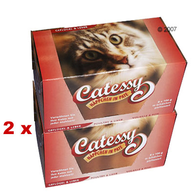 Catessy H�ppchen in Pat� 16  x 100 g - mit Kalb & Gefl�gel