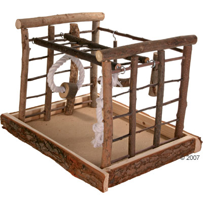Holzspielplatz Natural Living für Sittiche - L 35 x B 29 x H 25 cm