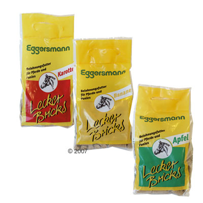 Eggersmann Lecker Bricks Pferdeleckerli 1 kg - Multipack Apfel 3 x 1 kg