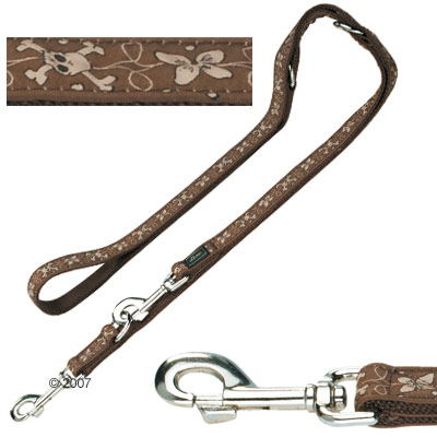 Hunter verstellbare Fuehrleine Krazy Scull Flower - 2 cm breit 200 cm lang