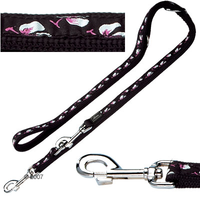 Hunter verstellbare Fuehrleine Krazy Lily - doubliert 2 cm breit 200 cm lang