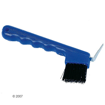Hufauskratzer mit B�rste f�r Pferde - blau