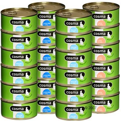 Cosma Fisch Schlemmerpaket 24 X 170 G -  4 Sorten: Lachs, Thunfisch, Makrele & Goldbrasse