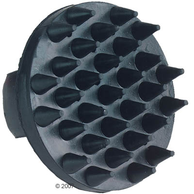 Gumminoppenstriegel zur Pferdepflege - schwarz