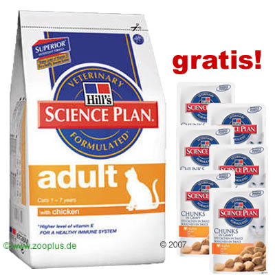 5 kg Hill´s Feline 6 x 100 g Hill´s Pouch gratis! - Kitten Huhn
