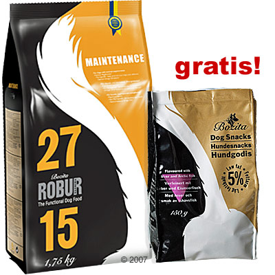 Bozita Robur 2,25/1,75 Kg  150 G Bozita Dog Snacks Gratis - Bozita Robur Maintenance 27/15 (1,75 Kg)