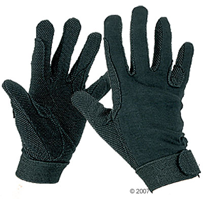 Jersey Reithandschuhe schwarz aus Baumwolle - S