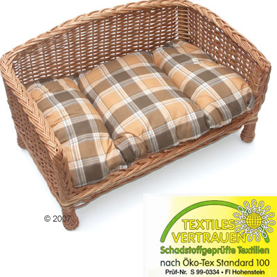 Kuschelsofa Inkl. Kissen Karo/Beige - 80 X 50 Cm