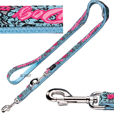 Hunter verstellbare Fuehrleine Krazy Hawaii Dog - 2 cm breit 200 cm lang