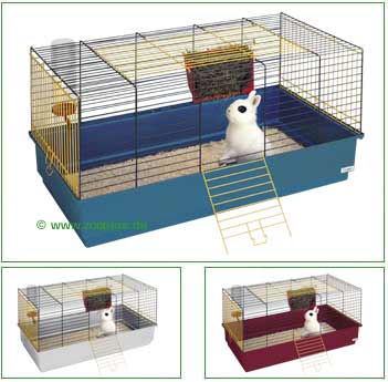 Kaninchenkäfig Rabbit 100 SG-Gitter - Käfig Unterschale hellgrau