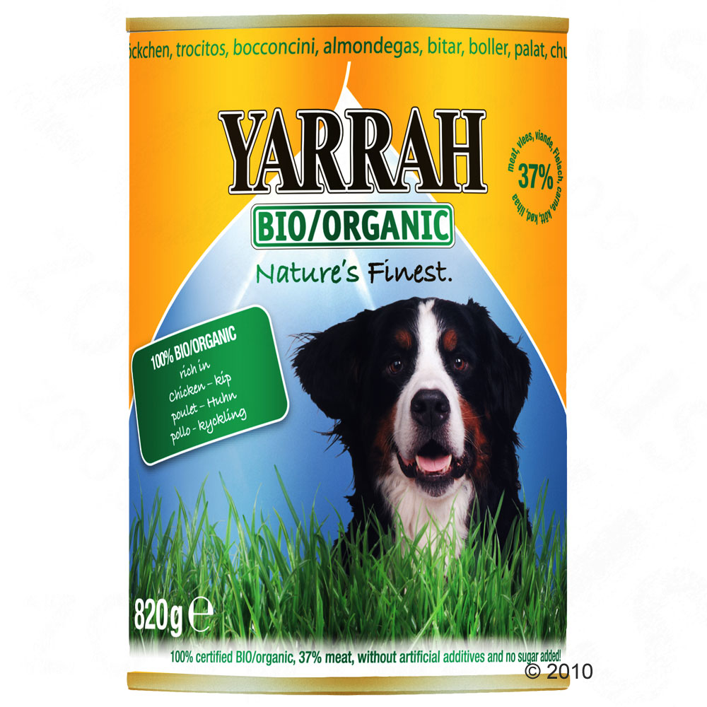Yarrah Bio Bröckchen in So&szlig;e 6 x 820 g Huhn mit Gemüse