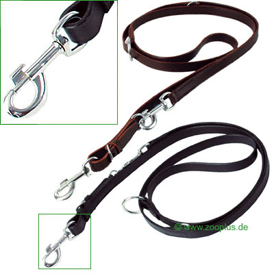Leder-F�hrleine - schwarz