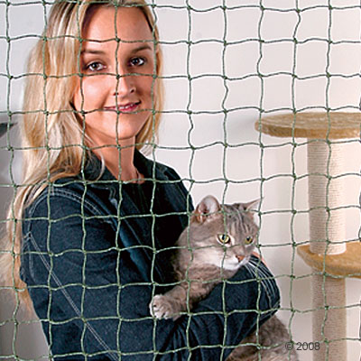 Bissfestes Katzenschutznetz oliv - 8 x 3 m