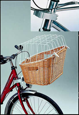 Fahrradkorb mit Windschutz und Gitter (Lenkermontage) - B54 x H3
