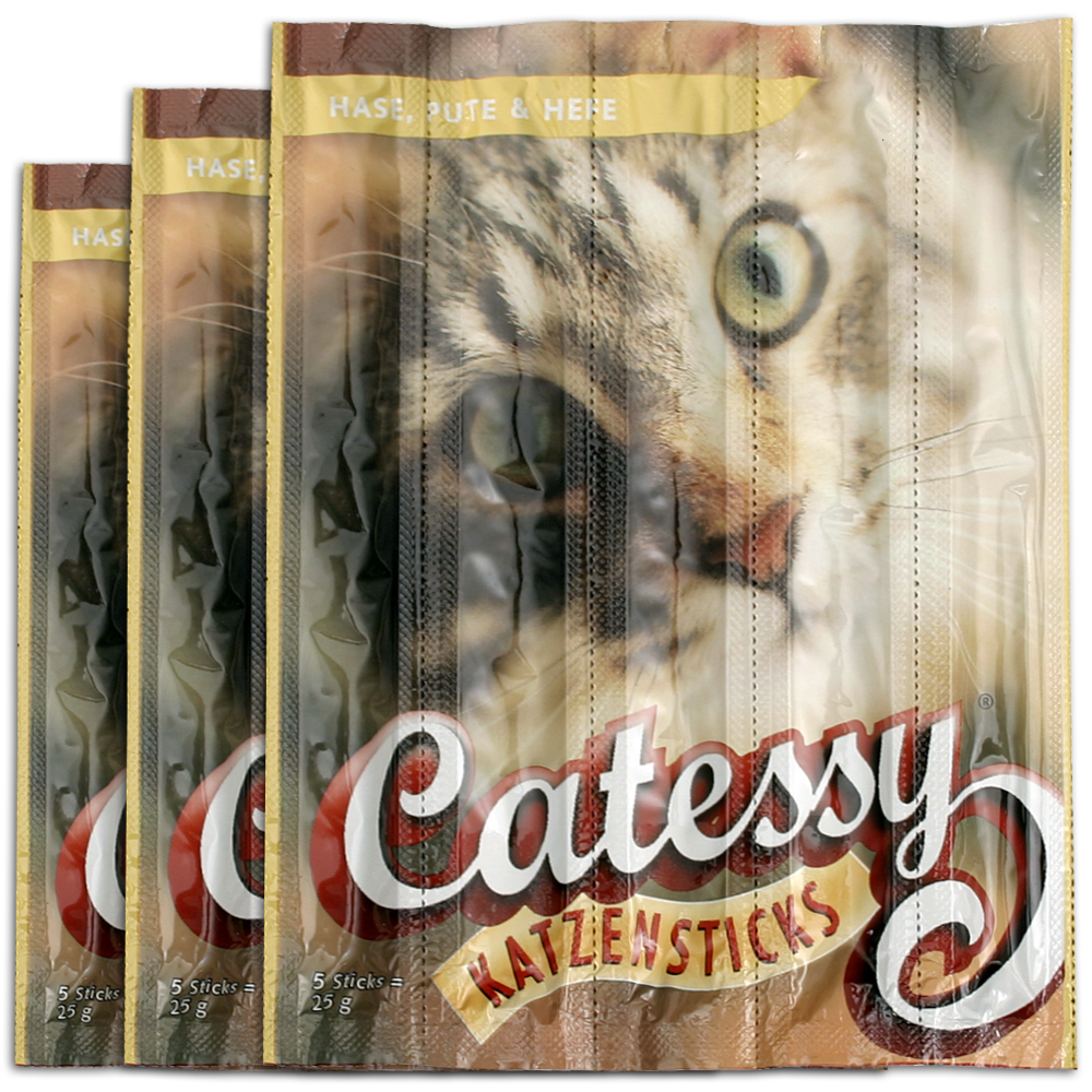 Catessy Sticks 3 x 5 St�ck - Hase, Pute & Hefe