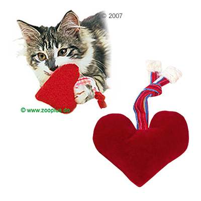 Catnip-Spielzeug in Herzform - rot