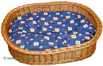 Set: Hundekorb Kuschelkissen Harlekin - Korb 90 cm Kissen 90 c