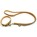 Lederhalsband & Vorf�hrleine Buffalo, cognac - - Leine & Halsband (55 cm / 25 mm)