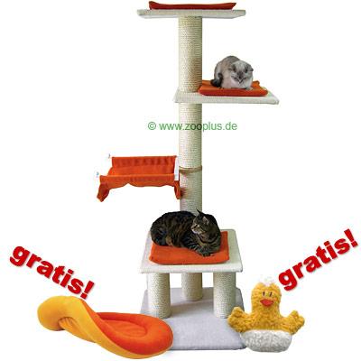 Kratzbaum Nelly mit Bett Sunset Catnip-Küken gratis - Kratzbaum