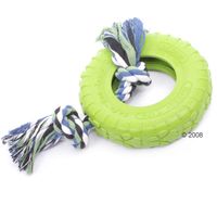 Preis vergleichen Hundespielzeug rubber tire mit spieltau - - � ca. 19 cm
