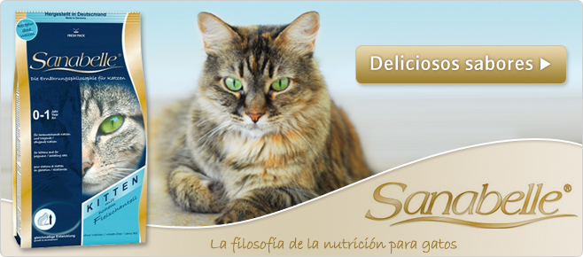Sanabelle es un pienso para gatos muy sabroso, ligero y fácil de digerir. Sanabelle contiene ingredientes de alta calidad y puede ser adquirido a precios muy económicos. Oferta especial: compra ahora 2 kg de Sanabelle recibirás ¡los deliciosos snacks Smilla Hearties GRATIS! Sanabelle aporta las vitaminas, nutrientes y fibras necesarias para cada fase vital de su gato.