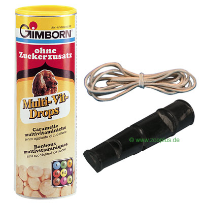 Trainingspaket für den Hund - 200 g Multi-Vitamin-Drops 9 cm Hu