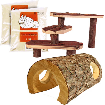 Käfigzubehör-Set für Nager - 4 teilig