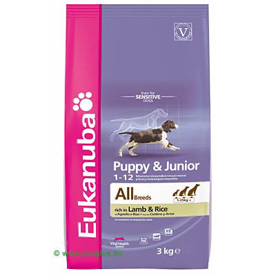 Eukanuba Puppy & Junior Lamm & Reis - 3 kg