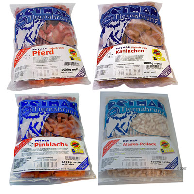 Petman Frostfutter Mischpaket - 20 kg, 20  Beutel je  1.000 g, lose rollend