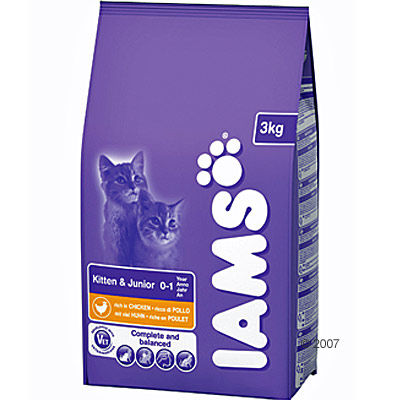 Iams Kitten & Junior mit viel Huhn - 1 kg
