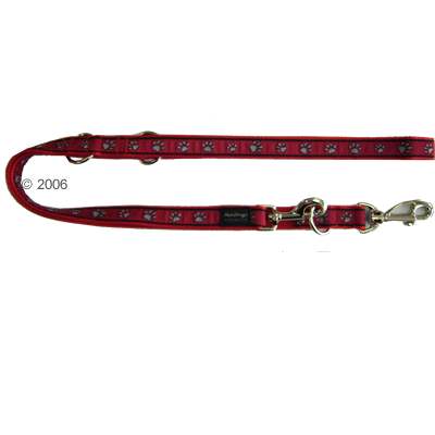 Nylonleine Red Dingo Pfoten - 1, 8 cm breit, 1,80 m lang