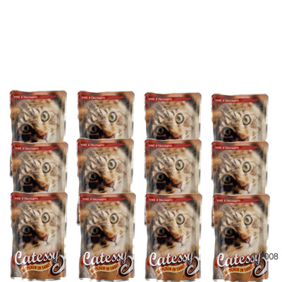 Catessy H�ppchen in Sauce 12 x 100 g - Kalb & Pute